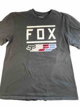 Fox Racing T-Shirt Men&#39;s XL Black Tee Graphic Print Standard Crew Neck - £11.86 GBP