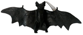 Flying Hanging Standing Halloween Black Bat Molded Plastic 22&quot; Long 8&quot; High Cord - £18.67 GBP