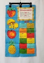 1973 Calendar Mushrooms Vtg Linen Towel  Kitchen Prayer Fruit UNUSED 50 Yrs 2023 - £18.32 GBP