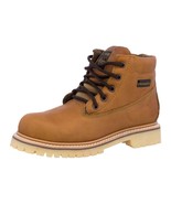 Mens Honey Brown Work Boots Leather Oil Resistant Laces Soft Toe Size 6.... - $82.04 CAD
