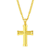 Street Stainless Steel Necklace Simple Men's And Women's Cross Necklace - £11.16 GBP