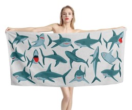 Many sharks,animals, Kids Beach  Bath Towel Swimming Pool ,Vacation Memento Gift - £18.01 GBP+