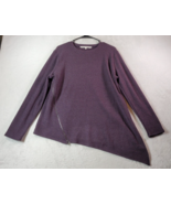 Rachel Roy Sweater Womens Size Large Purple Long Sleeve Round Neck Side ... - $18.39