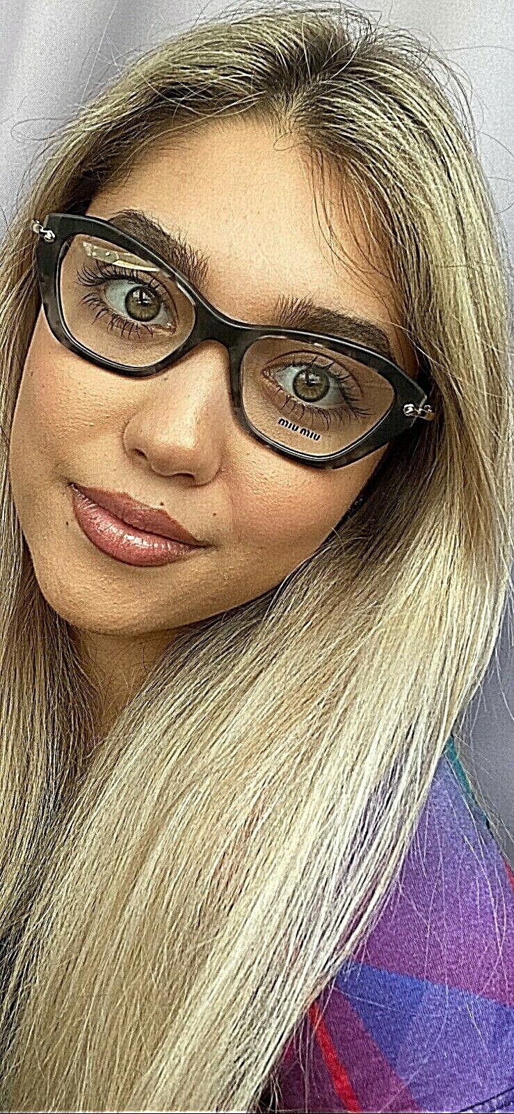 Miu Miu VMU 04L UBA-101 52mm Cat Eye Gray Turquoise Women's Eyeglasses Frame Item image 4
