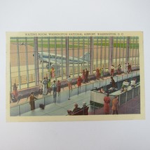 Linen Postcard Washington National Airport DC Waiting Room Vintage UNPOSTED RARE - £15.75 GBP