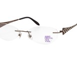 Jimmy Crystal New York Fancy Brown Womens Rimless Eyeglasses 52-19-140 S... - £34.76 GBP