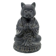 Meditating Cat Statue 6&quot; Zen Buddha Kitty Good Quality Resin Figurine Meditation - £21.60 GBP