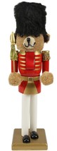 Wooden Christmas Nutcracker, 14&quot;, Red &amp; Gold Royal Teddy Bear Soldier In Hat, Nl - £27.77 GBP