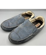 Olukai Womens Slippers 9 Blue Suede Nohea Shearling - $27.60