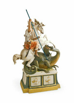 Porcelain Principe Figurine Saint George and Dragon Hand Painted Italy New - £1,729.98 GBP