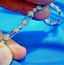 Natural Diamond Deco 2 carat Tennis Line Bracelet 18K White Gold 7.5 inc... - $7,310.25