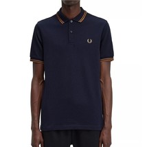 Fred Perry Men&#39;s Short Sleeve M3600 Twin Tipped Polo Shirt Navy Dark Car... - £54.32 GBP