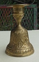 Vintage Brass Bell with Candle Holder 4&quot; Made in India - $14.85