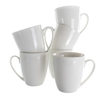 Elama Rosales 6 Piece 12 Ounce Porcelain Mug Set in White - $67.99