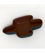 Terracotta Cactus Shape Salsa Dip Queso Bowl Orange Green Party Dish Sou... - €13,51 EUR