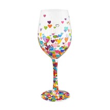 Lolita Wine Glass Hearts a Million 15 oz 9" High Gift Boxed Collectible #4057888 - $38.61