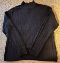 Women&#39;s Black Turtle Neck Classic Elements Size Large Long Sleeves - £14.15 GBP