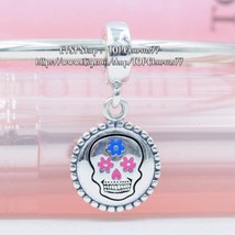 925 Sterling Silver Exclusive Charm Mexican Holiday Day of the Dead Dangle Charm - £14.31 GBP