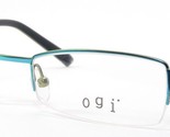 OGI 3052 726 TURQUOISE BLUE /GREEN LIME EYEGLASSES GLASSES METAL FRAME 4... - $59.40