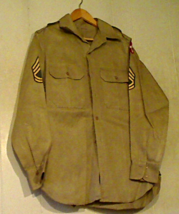 US Army WWII To Korean War Era Khaki Size 42 R Shirt Jacket 8th Army 1st... - $30.00