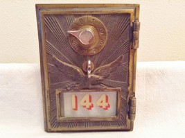 Antique 3d FLYING EAGLE Brass US Post Office PO Box Combination Lock Doo... - $30.79