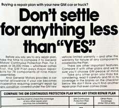 General Motors Continuous Protection Plan 1979 Advertisement Automobilia DWKK4 - £15.68 GBP