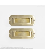 4.60&quot; Solid Brass Octagonal Flush Lift Pulls - Polished Brass Military H... - £30.11 GBP+