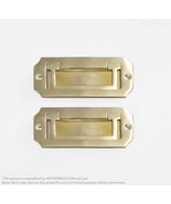 4.60&quot; Solid Brass Octagonal Flush Lift Pulls - Polished Brass Military H... - $38.00+