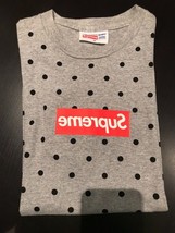 Supreme Comme Des Garcons CDG SS12 Box Logo Heather Grey Polka Dot Tee S... - £624.21 GBP