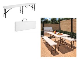 Cosco 14-419-WSP2 Casual Folding Bench, 72&#39;&#39; inch W, White - $89.71 CAD