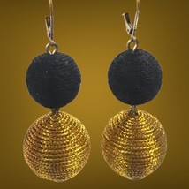 j crew double ball Golden And Black Colors earrings - $29.00