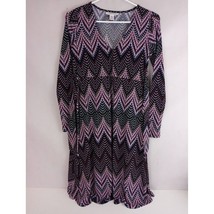 Motherhood Maternity Black Dress With Colorful Floral Chevron Design Size XS - £15.59 GBP