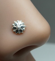 Small Indian Sterling Silver Piercing Nose Stud Push Pin - £11.45 GBP