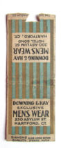 Downing &amp; Hay Men&#39;s Wear - Hartford, Connecticut 20 Strike Matchbook Cover CT - £1.19 GBP