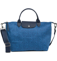 Longchamp Le Pliage Animal Print Medium Nylon Satchel Crossbody Tote ~NIP~ Blue - £178.60 GBP