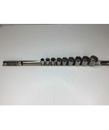 Craftsman 9pc USA 12pt (3/8&quot; Drive) SAE Socket Set 3/16&quot; to 7/8” with Rail - $17.59