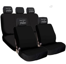 New Don&#39;t Worry Be Happy Black Fabric Car Truck Seat Covers Set For Nissan  - £27.38 GBP