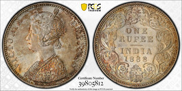 1888-B India Victoria Rupee PCGS UNC Raised - $325.00