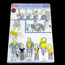 British Airways CONCORDE Airplane Safety Instruction Card F393 1ST ISSUE No.1 - £271.54 GBP