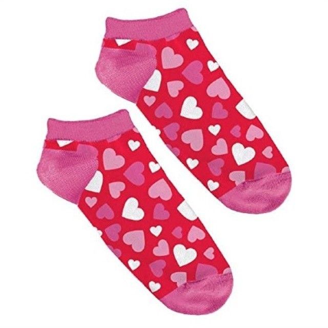 Amscan Hearts Valentines Fabric Ankle Socks, One Size, Multicolor Item image 2