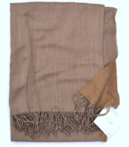 Somma Brown Lightweight Wool Fringed Italian Throw Blanket - $450.00