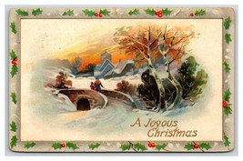 Raphael Tuck Winter Landscapes Joyous Christmas Embossed DB Postcard U10 - $3.51