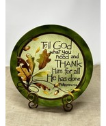 Beth Yarbrough Thanksgiving Fall Religious Quote Plate 10-1/4” - $529.80 MXN