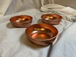 3 Vintage Aluminum Bowls 5” Copper Colored - £6.69 GBP