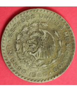 1960 Mexico Un 1 Peso .10 Silver Coin Morelos Estados Unidos Mexicanos G... - $19.52 CAD
