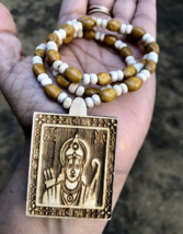20&quot; Carved Shri Ram Pendant, Shri Ram Mala, Kanthi Mala, Necklace, Yoga Prayer - £9.49 GBP