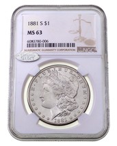 1881-S Argent Morgan Dollar Classé Par NGC Comme MS-62 Littleton Select - £93.73 GBP