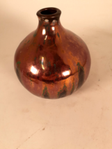 High-Fired Copper Luster Vase, Japanese(?), Old, 6&quot; Tall, 5&quot; Diameter - £47.41 GBP