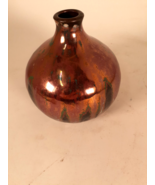 High-Fired Copper Luster Vase, Japanese(?), Old, 6&quot; Tall, 5&quot; Diameter - £47.52 GBP