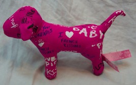 Victoria&#39;s Secret Pink &amp; White Graffiti Puppy Dog 8&quot; Plush Stuffed Animal Toy - £11.84 GBP